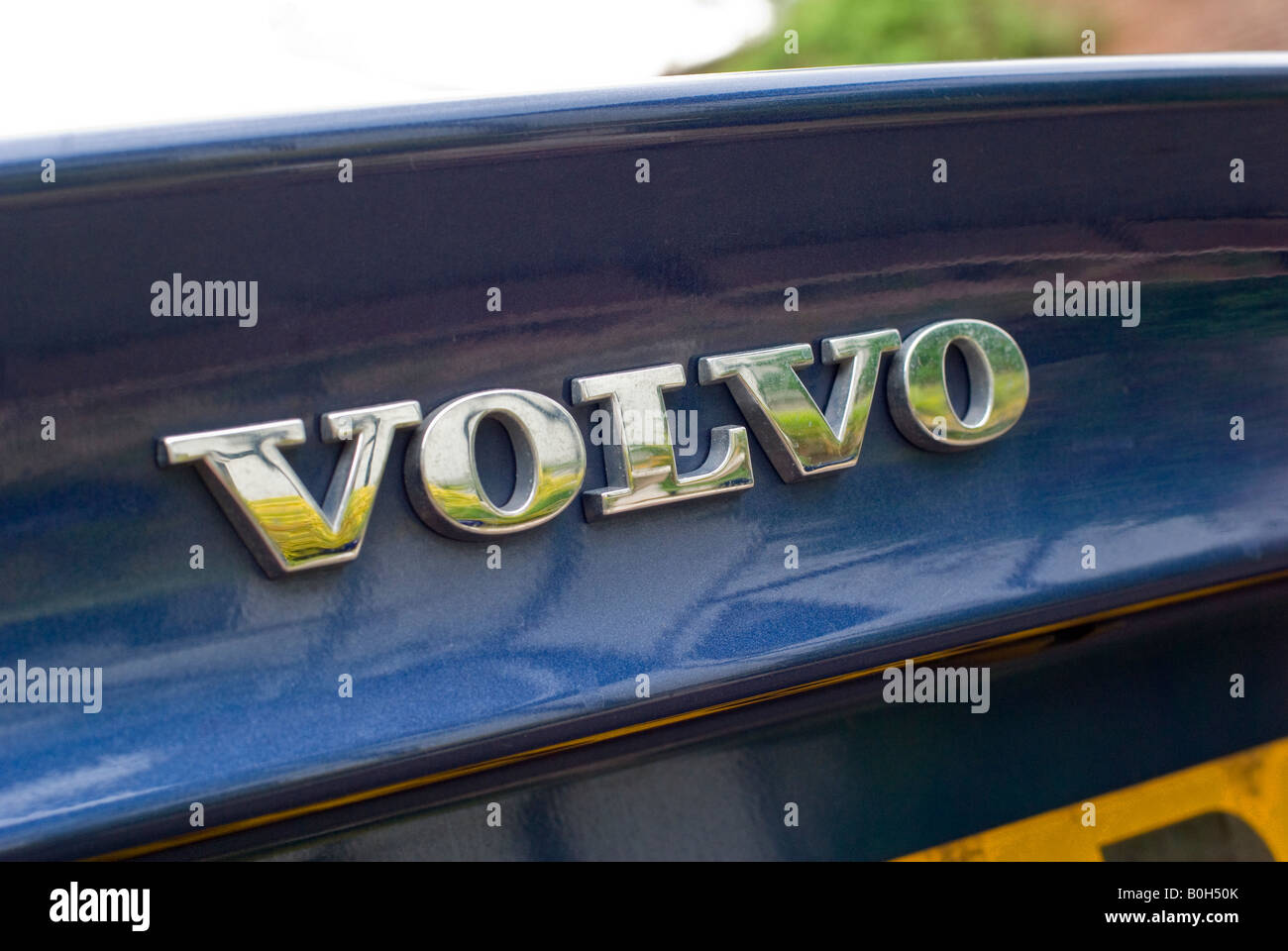 Sur la plaque nom berline Volvo S60 Banque D'Images