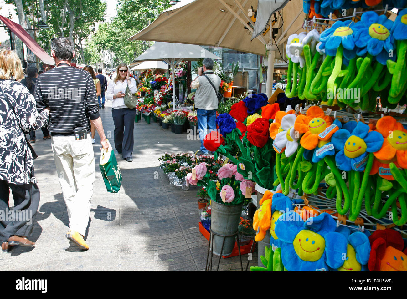 La Rambla de las Flores Barcelona La Catalogne Espagne Banque D'Images