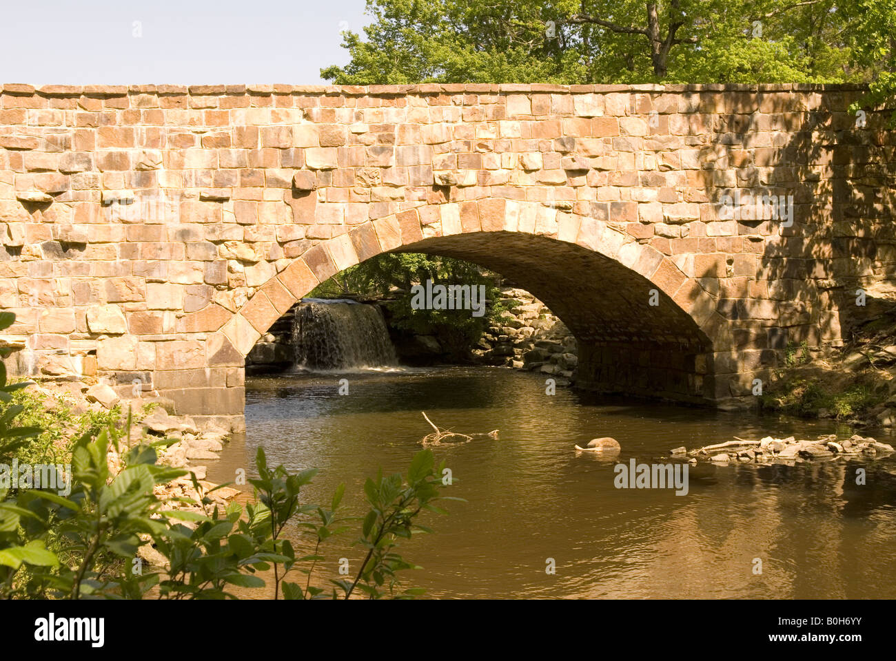 Davies (AKA Pont Pont du ruisseau Cedar) au petit Jean State Park Arkansas USA Banque D'Images
