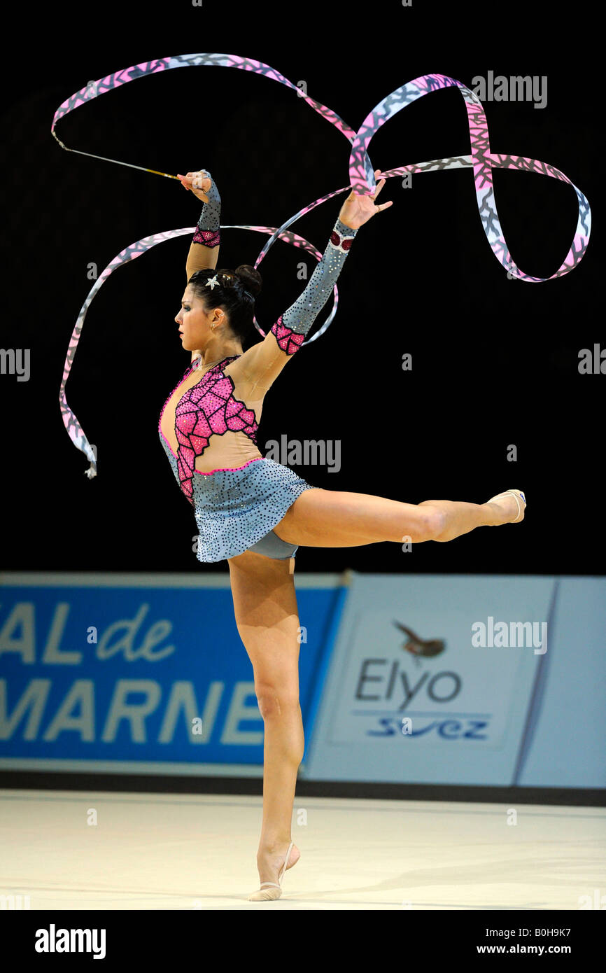 RSG, la gymnastique rythmique, gymnaste Julie ZETLIN, USA Banque D'Images