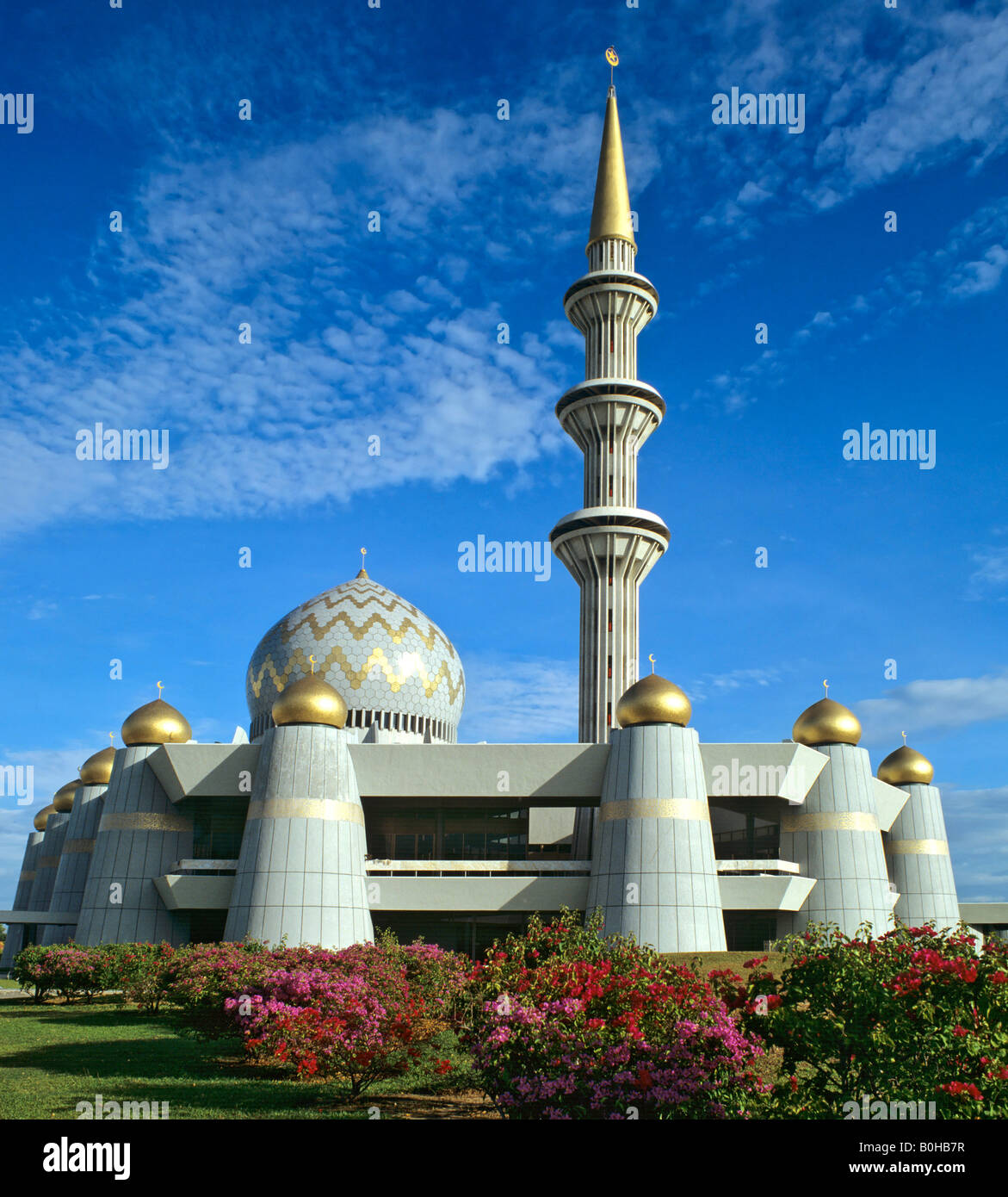 Mosquée de l'État, minaret, Kota Kinabalu, Malaisie orientale, Sabah, Bornéo, Malaisie Banque D'Images