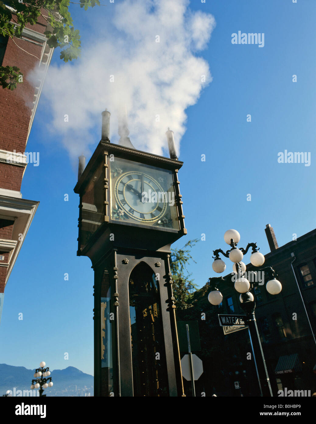 Dans l'horloge à vapeur de Gastown, Vancouver, British Columbia, Canada Banque D'Images