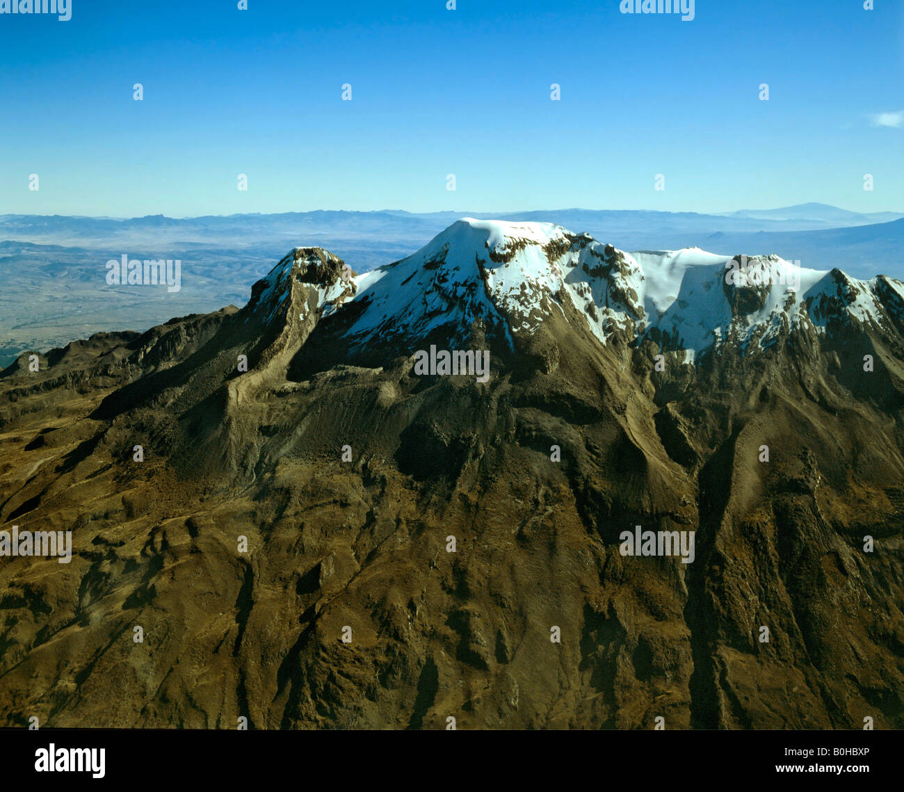 Iztacihuatl Volcan, vue aérienne, Sierra Volcanica, Mexique Banque D'Images