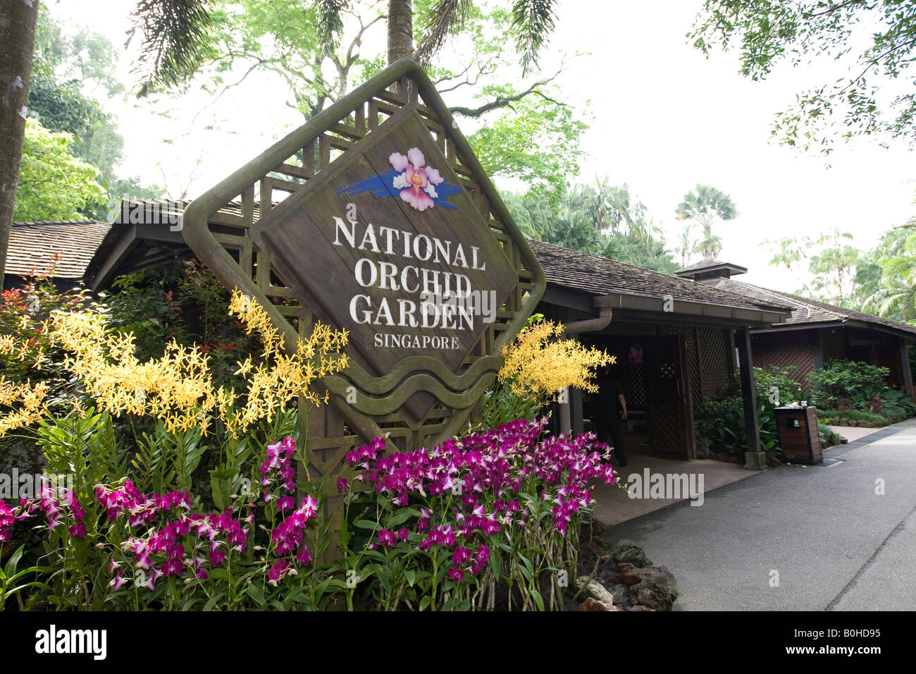 Jardins botaniques, National Orchid Garden, à Singapour, en Asie du sud-est Banque D'Images