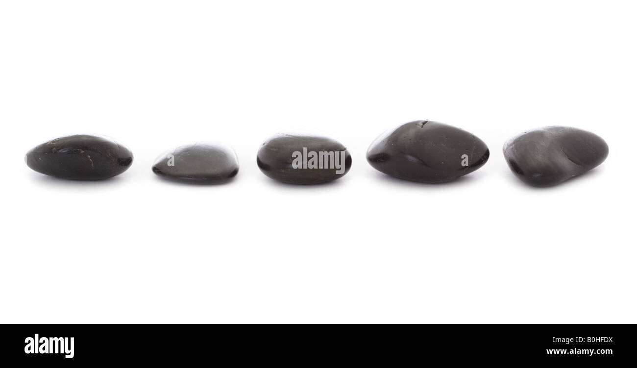 Stepping Stones noir quatre dans une rangée Banque D'Images
