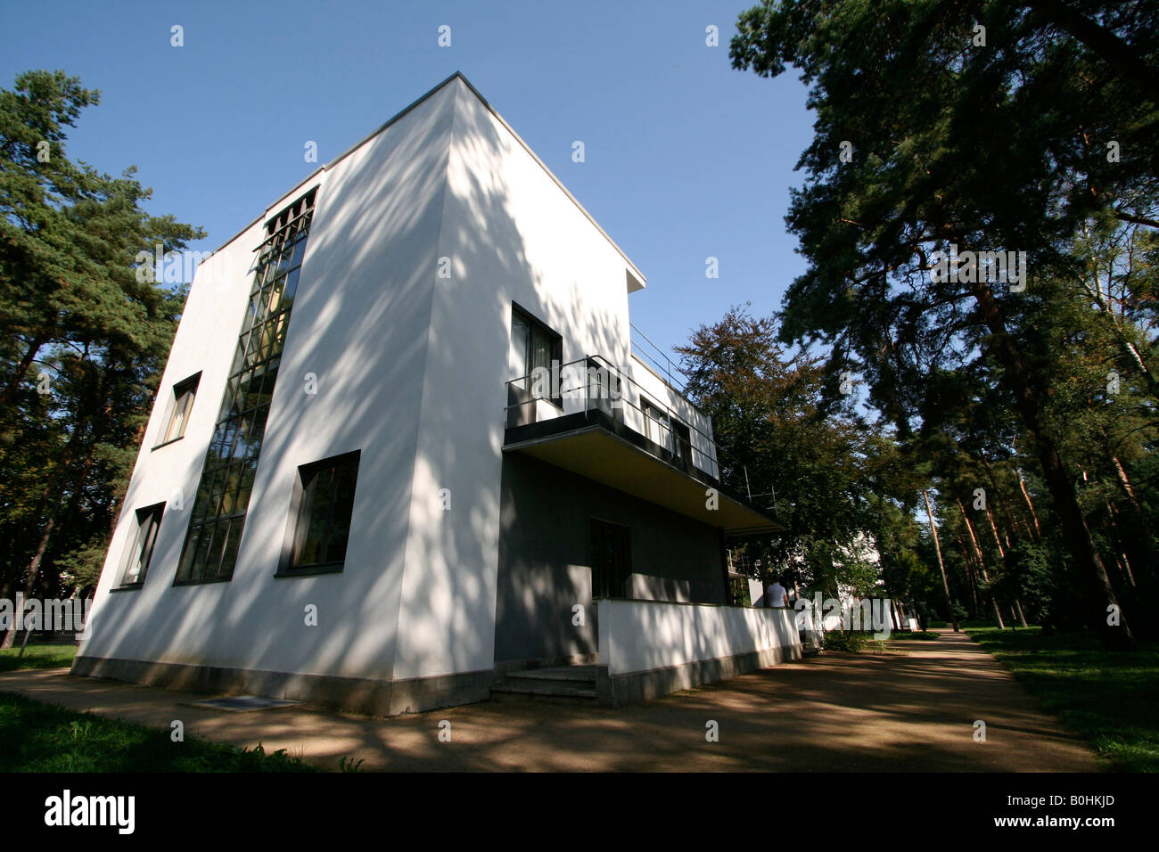 Les maisons des maîtres à Dessau, patrimoine culturel mondial de l'UNESCO, Dessau, Saxe-Anhalt, Allemagne Banque D'Images