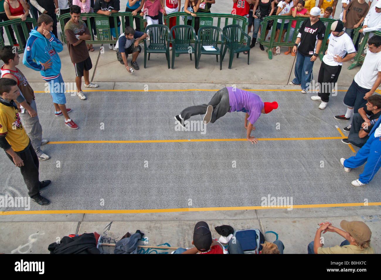 La compétition de breakdance à Las Palmas de Gran Canaria dans les îles Canaries. Banque D'Images