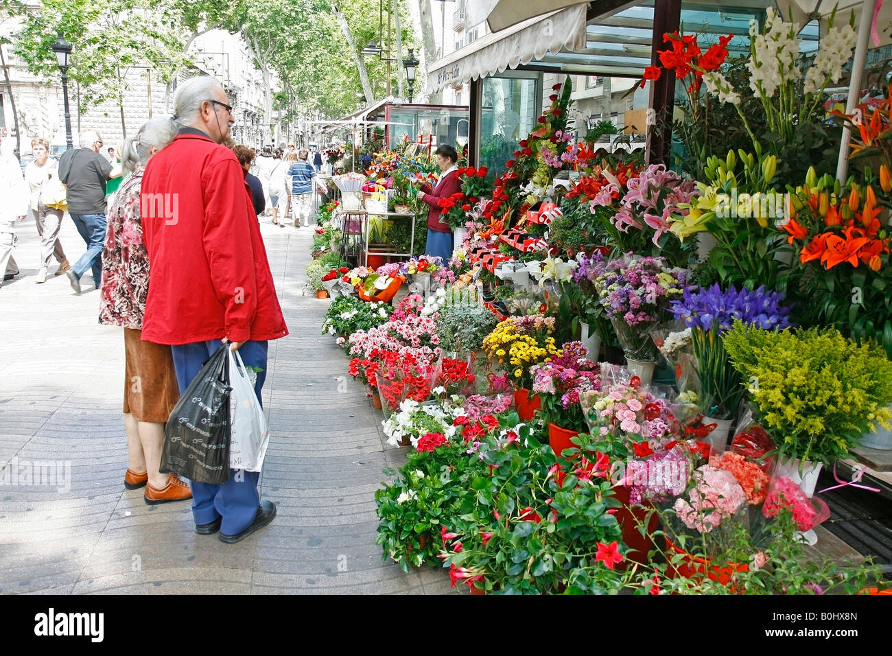 La Rambla de las Flores Barcelona La Catalogne Espagne Banque D'Images