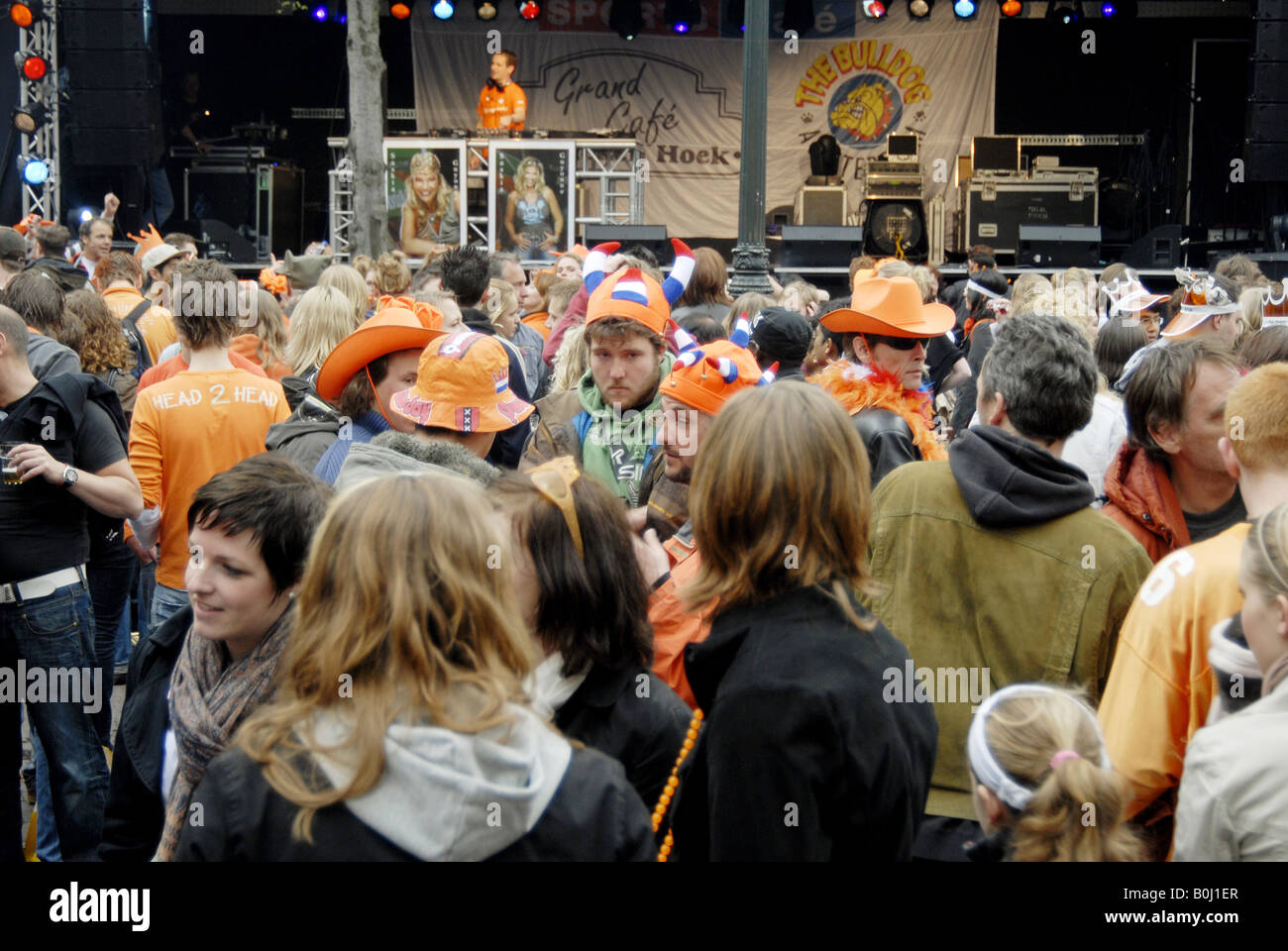 Queens Day célébration 2008 Amsterdam Pays-Bas Banque D'Images