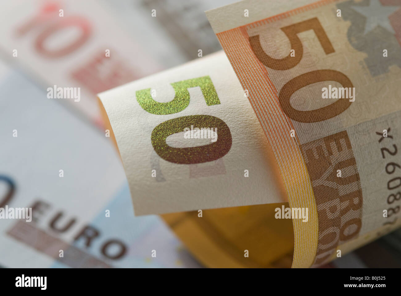 Close up de 50 euros Banque D'Images