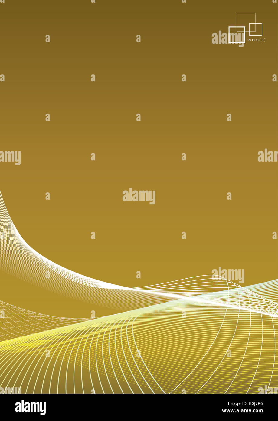 Vector illustration de l'art doublé d'un gradient vierge fond doré avec logo template ou ad message dans le coin Nettoyer Banque D'Images