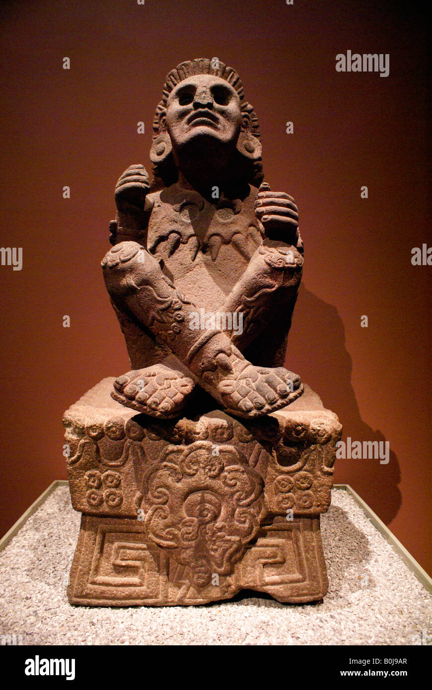 Xochipilli, le dieu aztèque de morceau de musique, des fleurs, et l'amour, Musée National d'anthropologie, le parc de Chapultepec, Mexico Banque D'Images