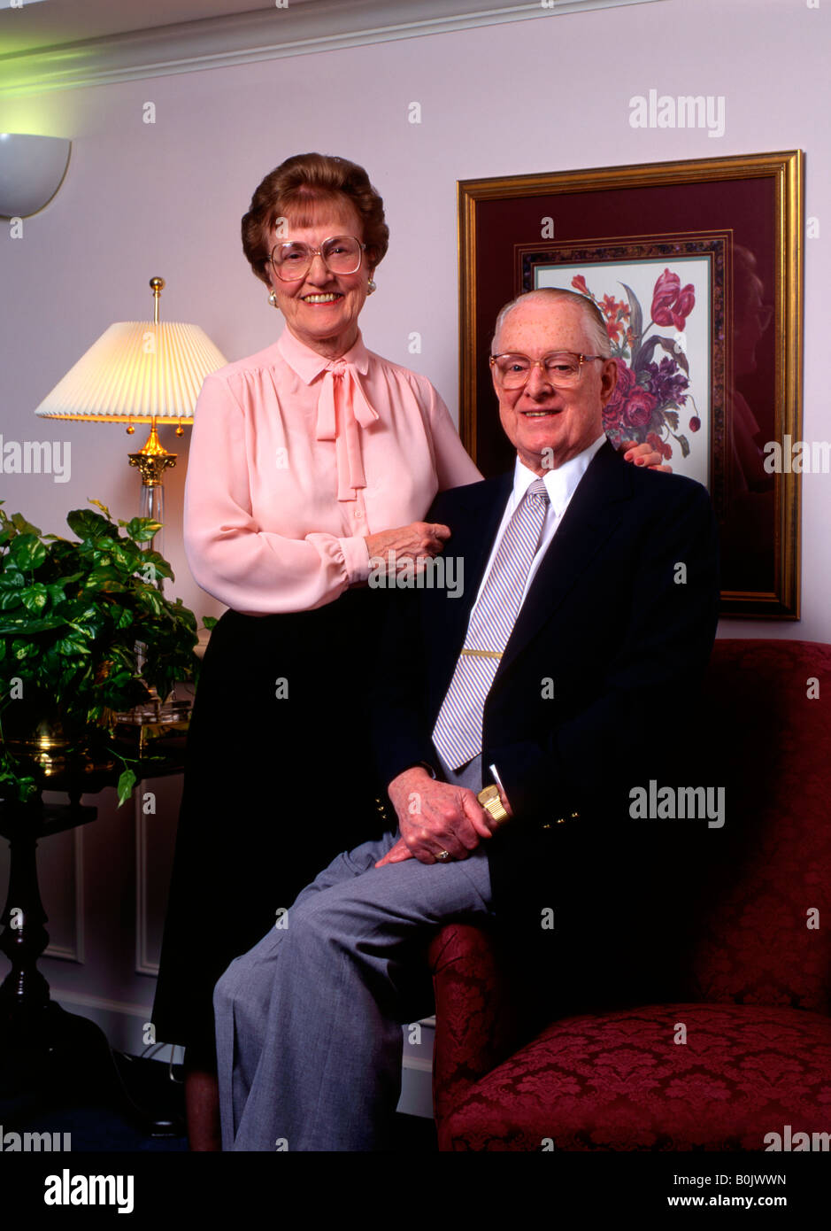 Smiling Senior citizen formelle couple portrait Banque D'Images
