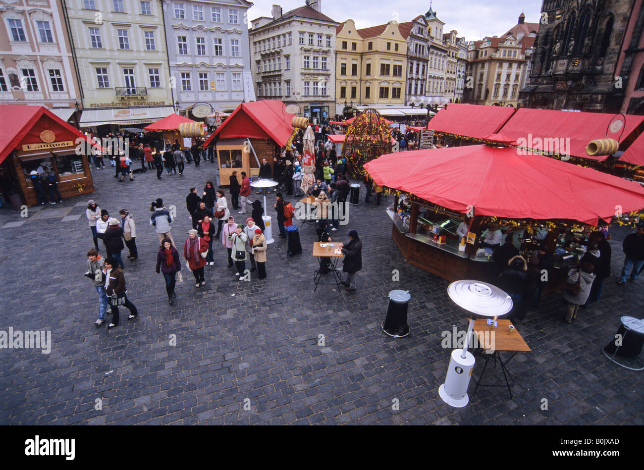 Marché de Pâques, Prague, République Tchèque Banque D'Images