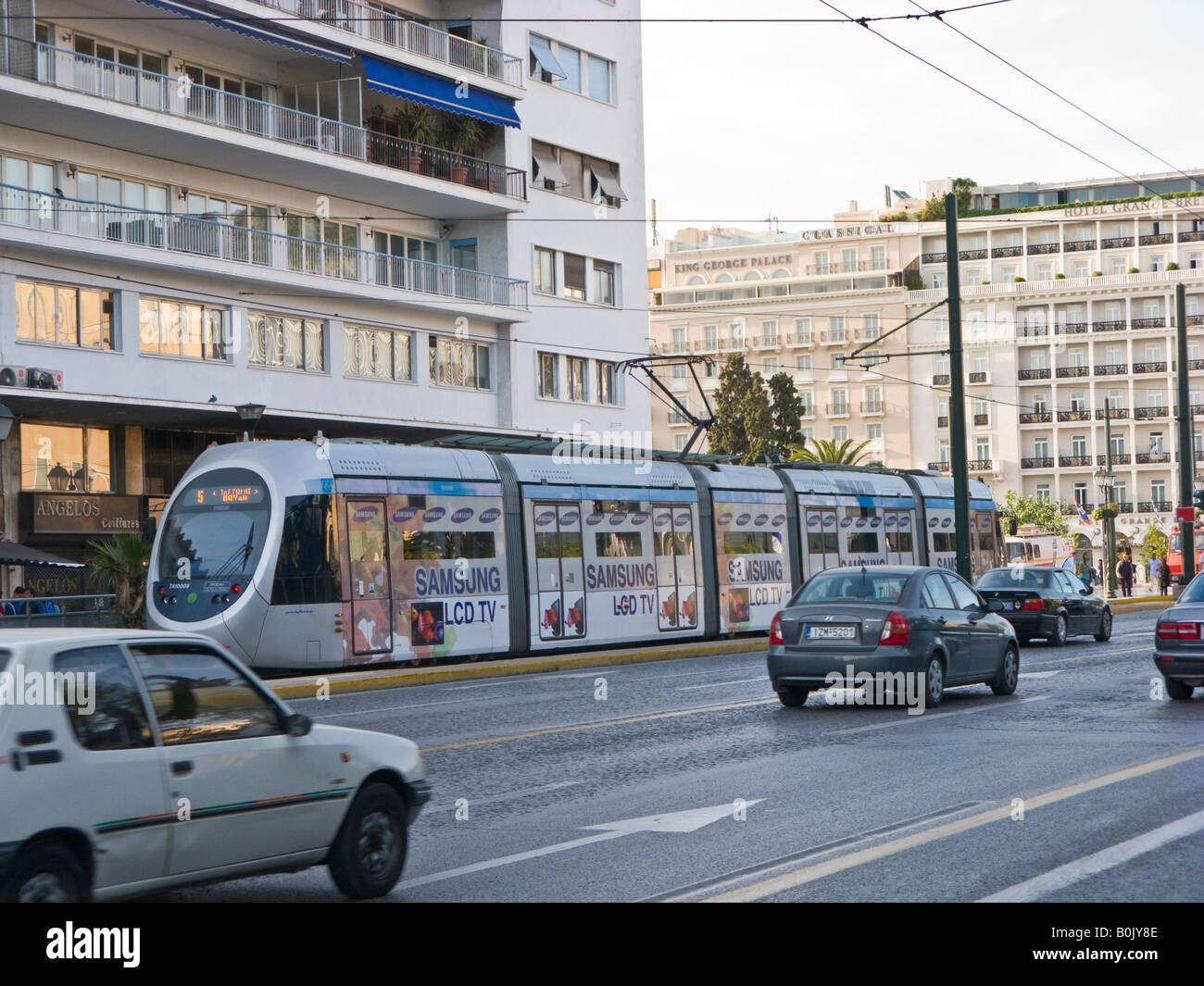 La station de tramway Place Syntagma Athènes Grèce Banque D'Images