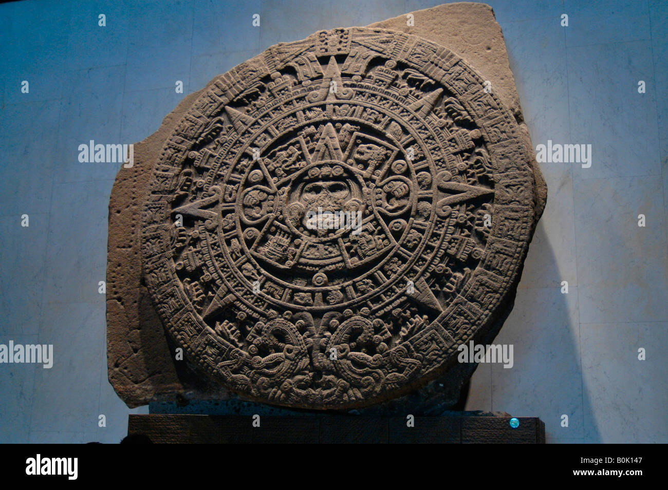 Calendrier Aztèque ou Pierre de Soleil Mexique Rock Banque D'Images