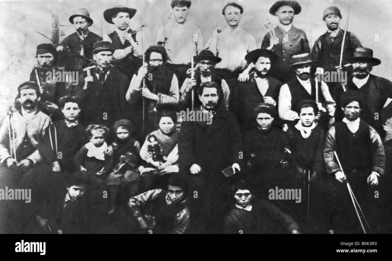 Groupe d'ouvriers parisiens participant à la commune, d'une photographie. Commune de Paris 1871. Artiste : Inconnu Banque D'Images