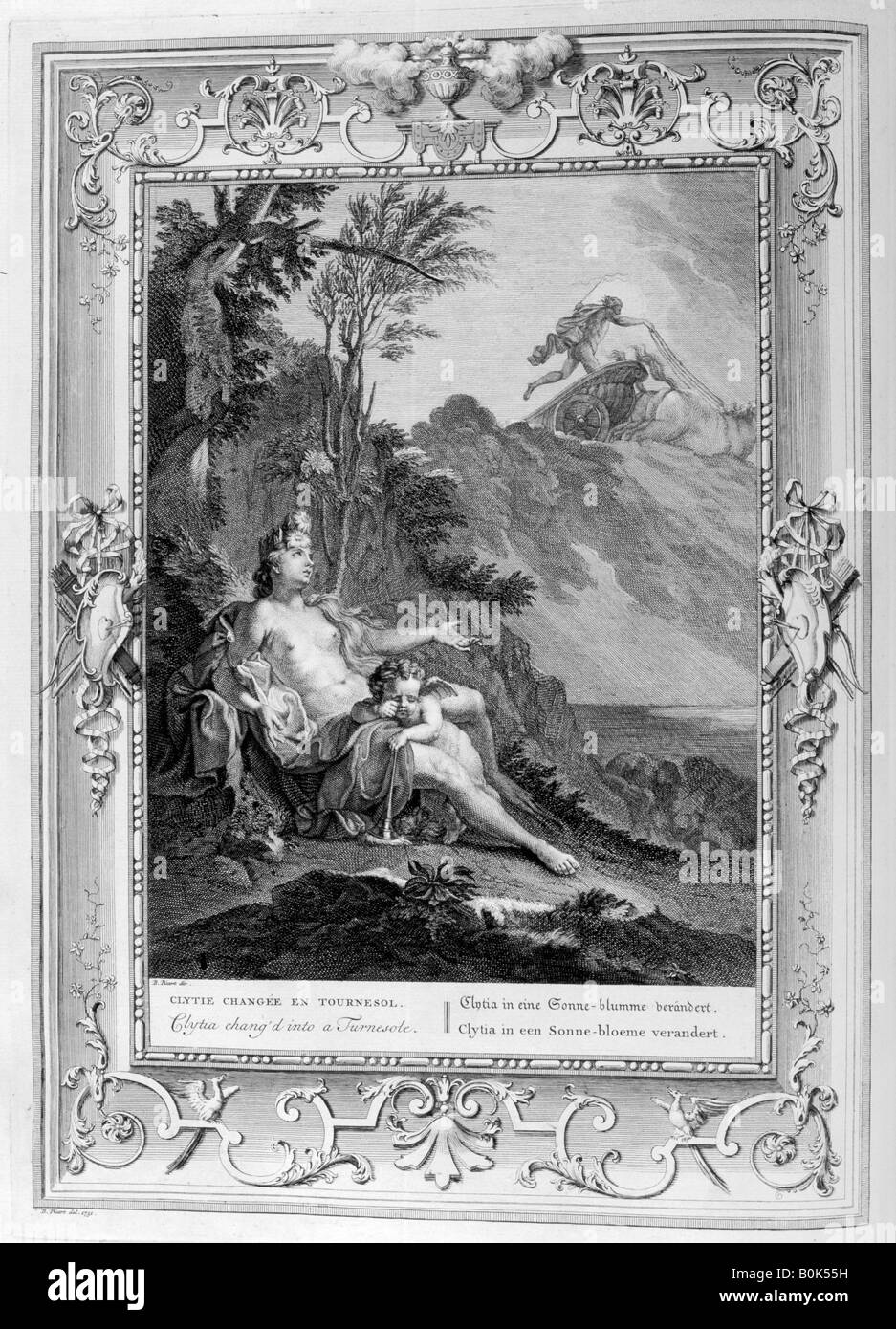 'Clytia transformé en Turnesole', 1733. Artiste : Bernard Picart Banque D'Images