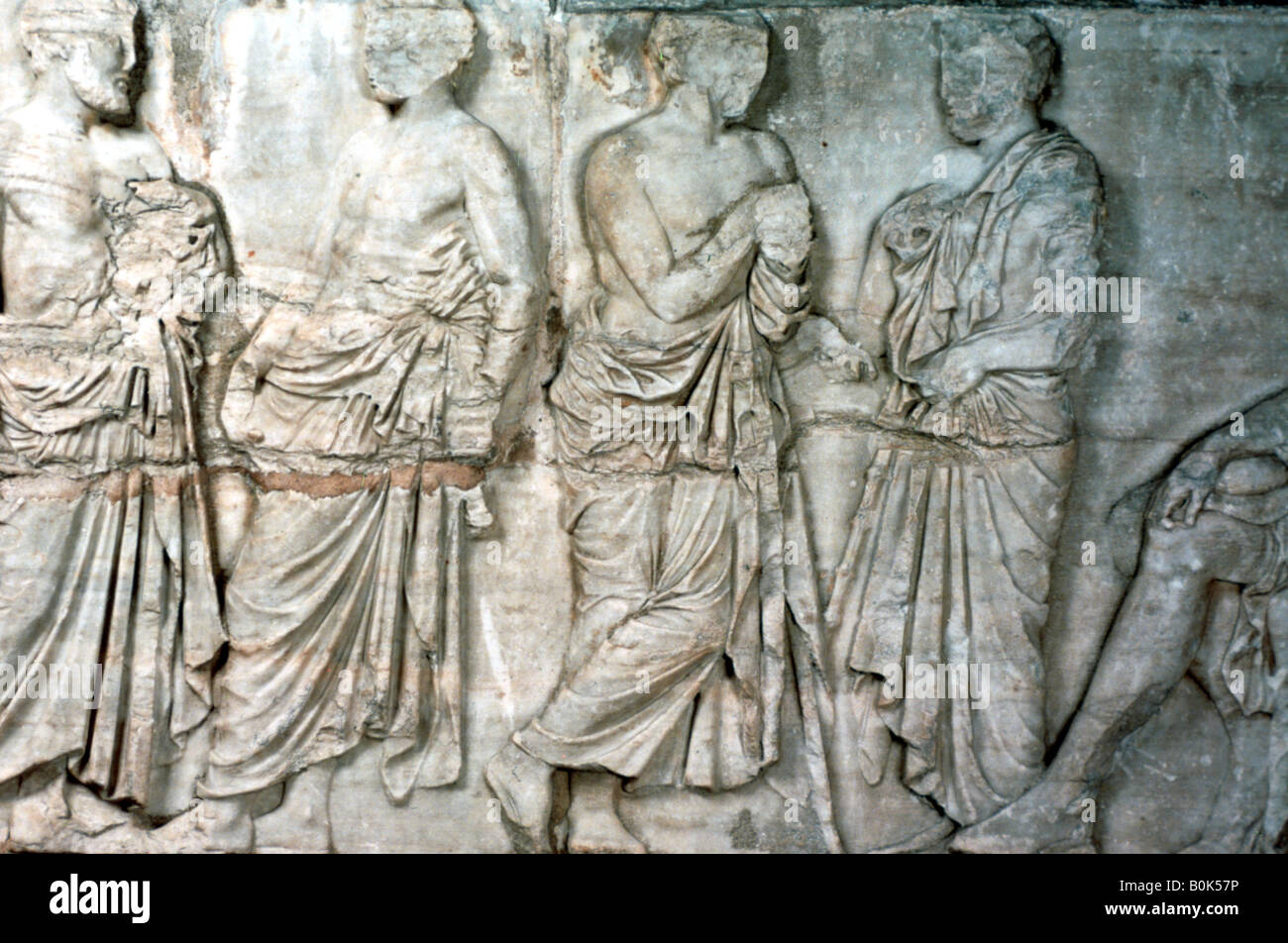 Les fonctionnaires, les frises du Parthénon, 438-432 BC. Artiste : Inconnu Banque D'Images