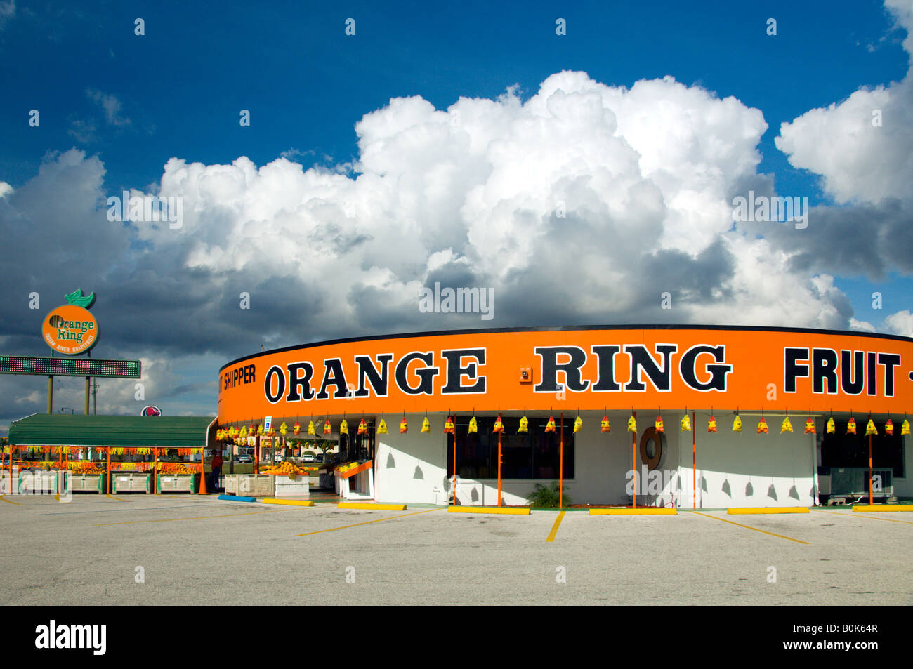 La fameuse bague orange stand de fruits à Kissimmee, Floride USA Banque D'Images