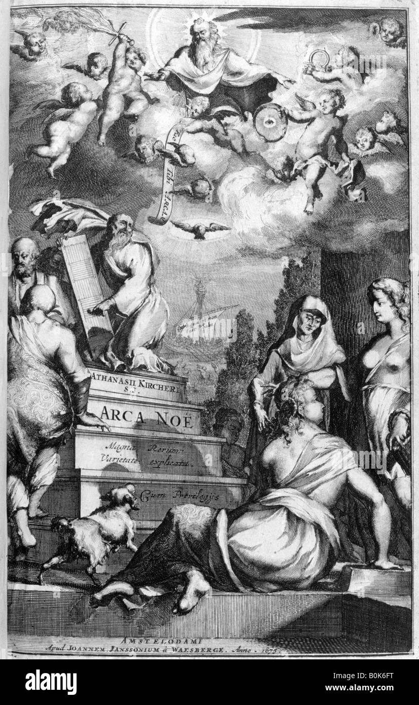 Frontispice de arca Noe, 1675. Artiste : Athanasius Kircher Banque D'Images
