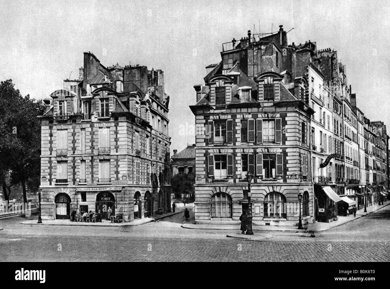 Maisons anciennes de la période Louis XIII, en face le Pont Neuf, Paris, 1931.Artiste : Ernest Flammarion Banque D'Images