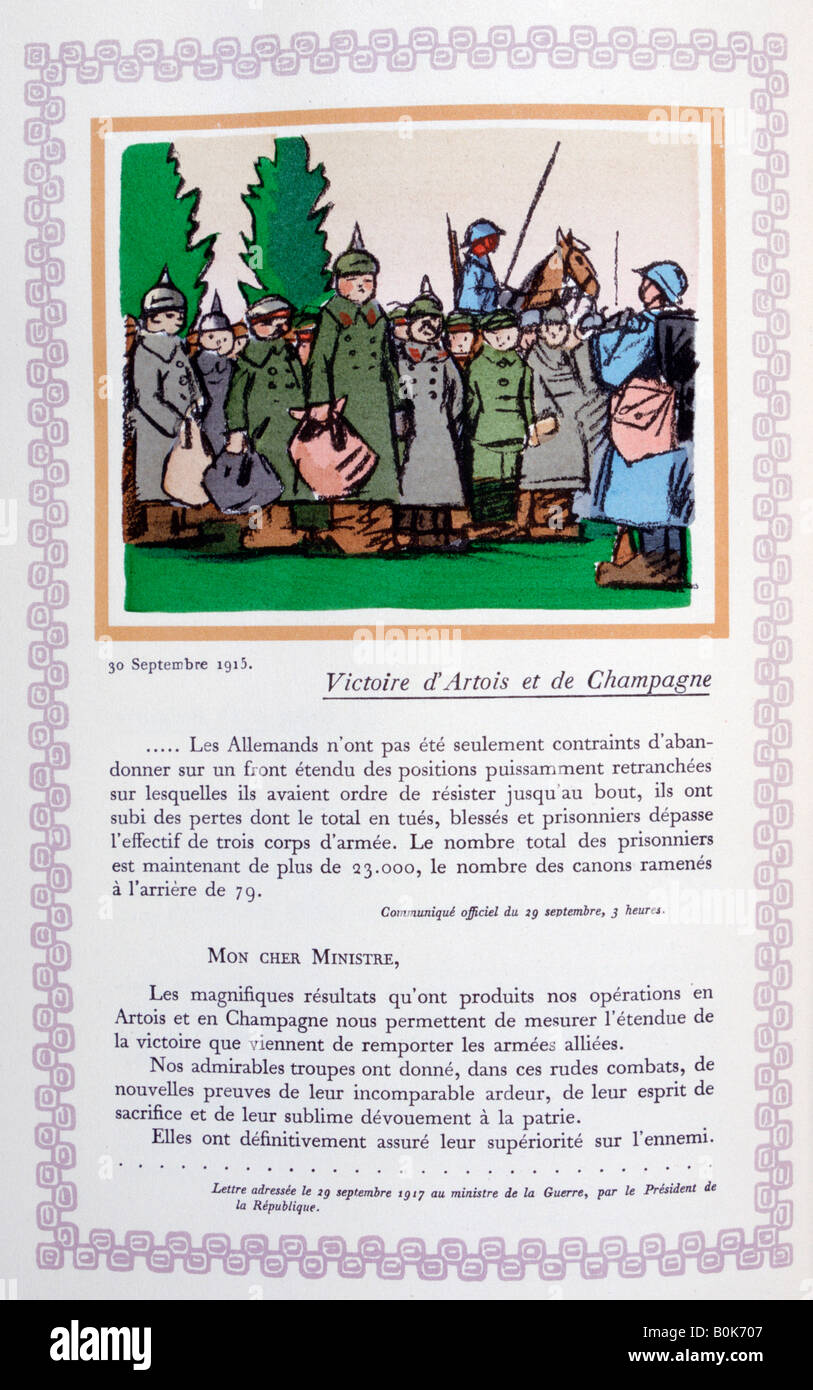 Victoire en Artois et en Champagne, le 30 septembre 1915, (1919). Artiste : Andre Helle Banque D'Images