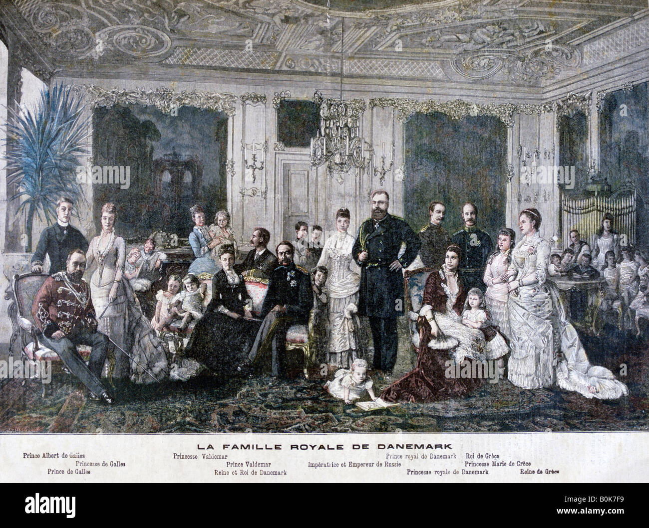 La famille royale de Danemark, 1891. Artiste : Henri Meyer Banque D'Images