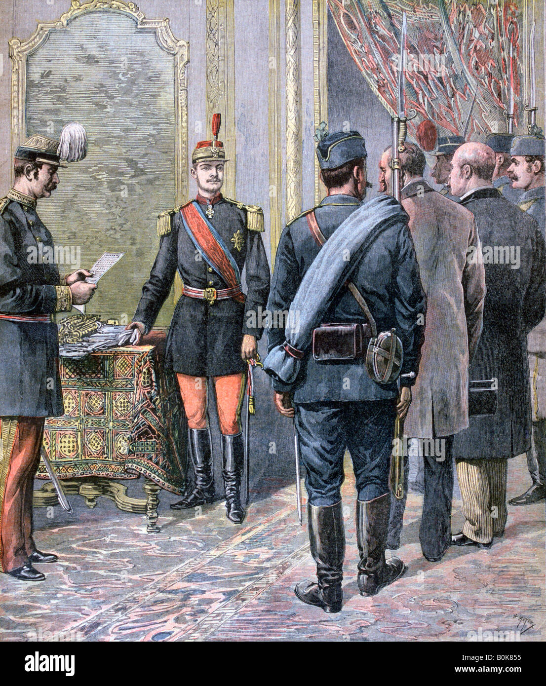 Coup d'Etat de Serbie, 1893. Artiste : Henri Meyer Banque D'Images