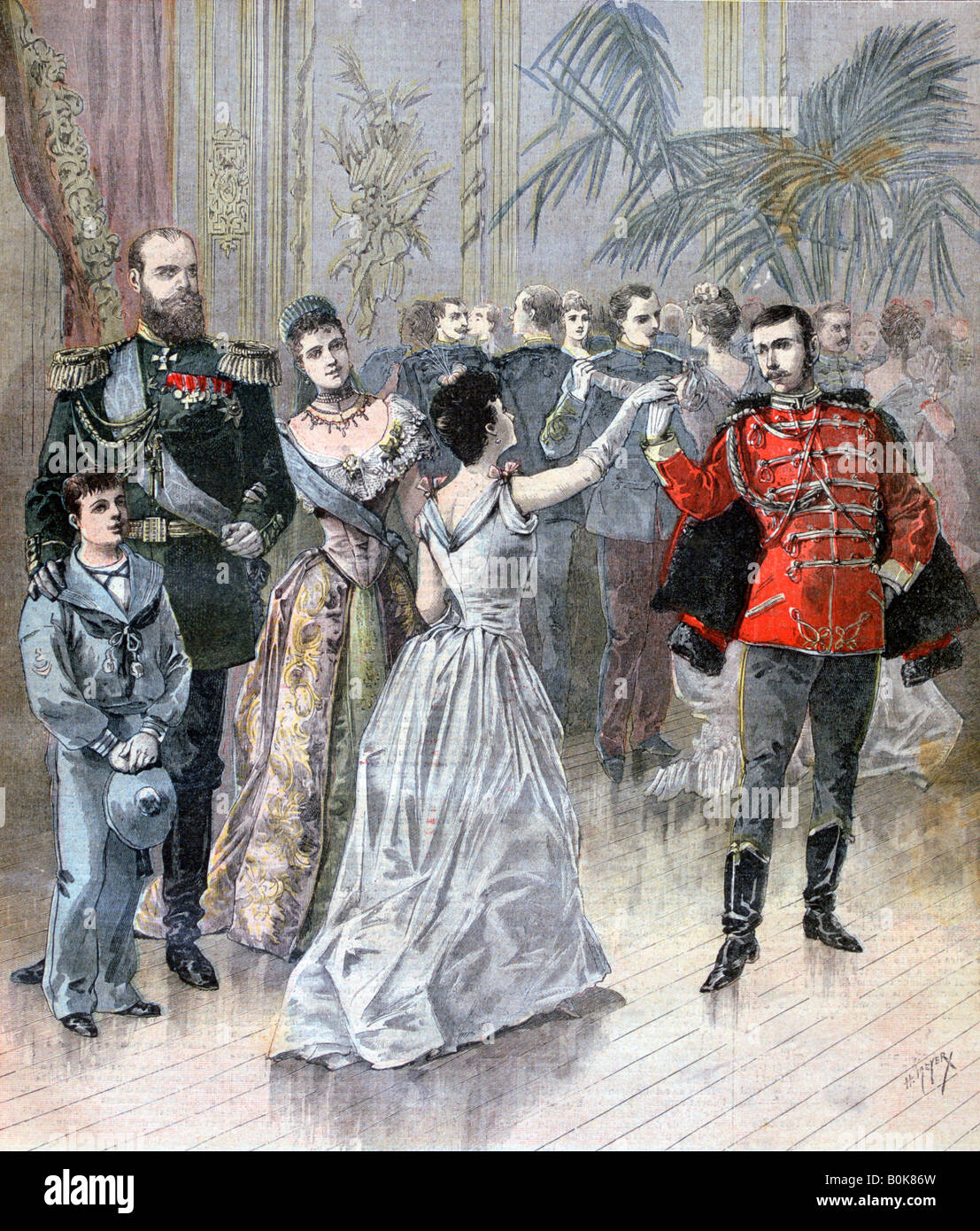 Le tsar Alexandre III de Russie et de l'ambassadeur français à Saint-Pétersbourg, en 1893. Artiste : Henri Meyer Banque D'Images