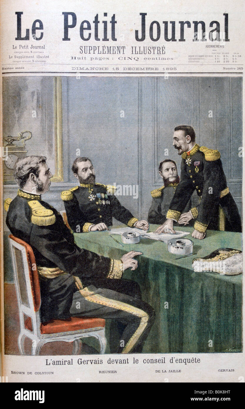 L'amiral Gervais en face de l'enquête, 1895. Artiste : F Meaulle Banque D'Images