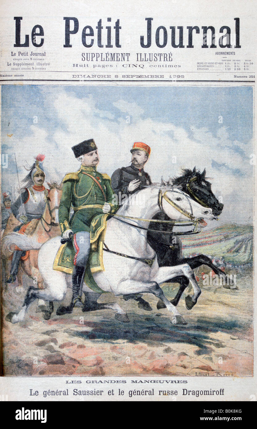 Le général Saussier et général russe Dragomirov, 1895. Artiste : F Meaulle Banque D'Images