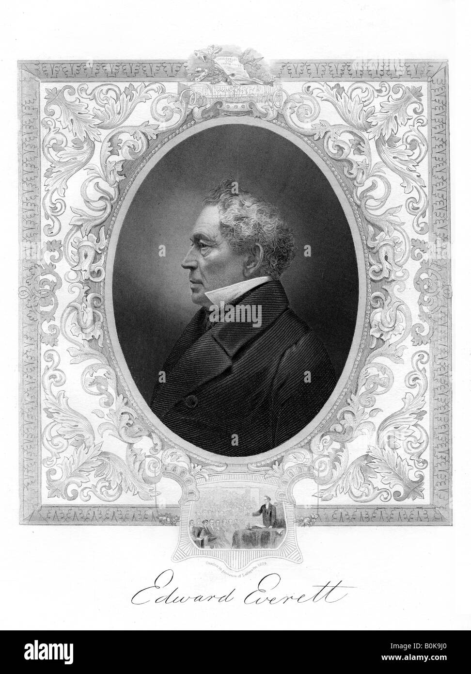 Edward Everett, politicien du Parti whig américain du Massachusetts, 1862-1867. Artiste : Inconnu Banque D'Images