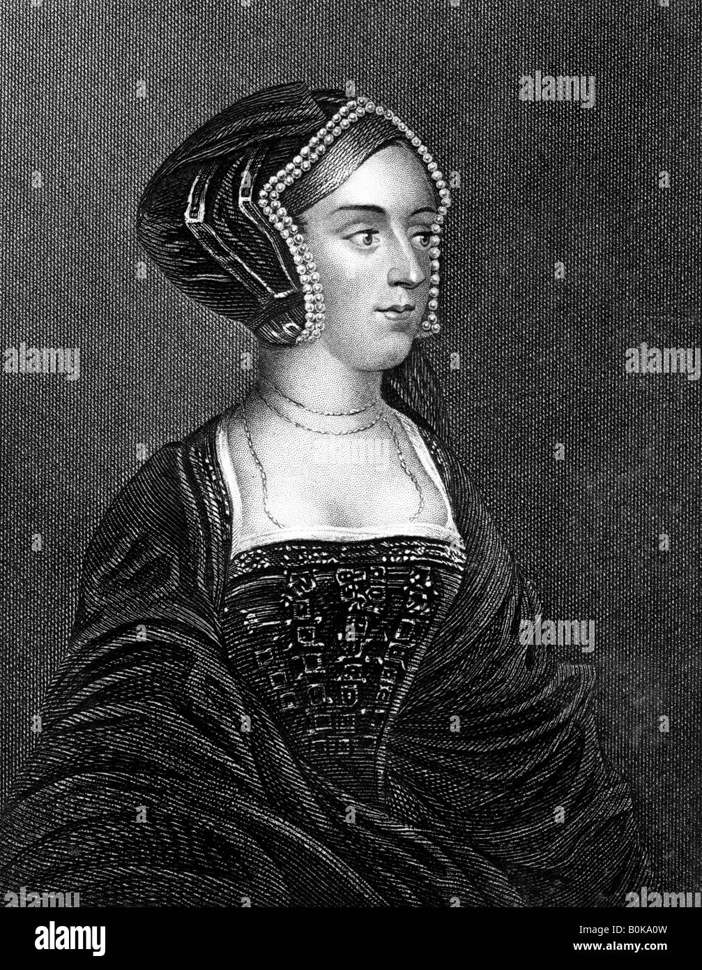 Anne Boleyn, seconde épouse d'Henry VIII, (19e siècle).Artiste : Henry Thomas Ryall Banque D'Images