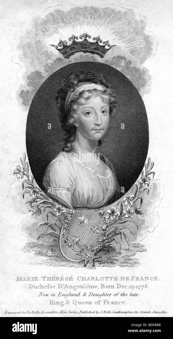 Marie-thérèse-Charlotte de Bourbon, duchesse d'Angoulême et Dauphine de France, 1811. Artiste : Inconnu Banque D'Images