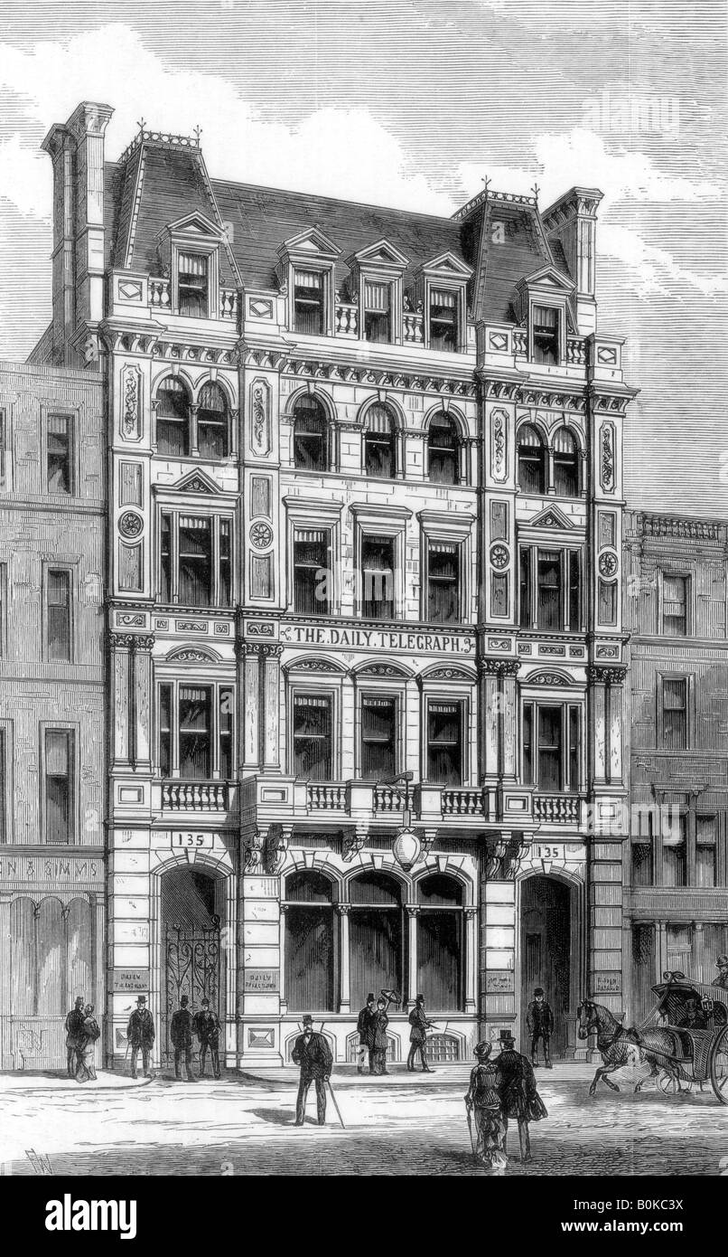 Les nouveaux bureaux du Daily Telegraph, Fleet Street, Londres, 1882. Artiste : Inconnu Banque D'Images