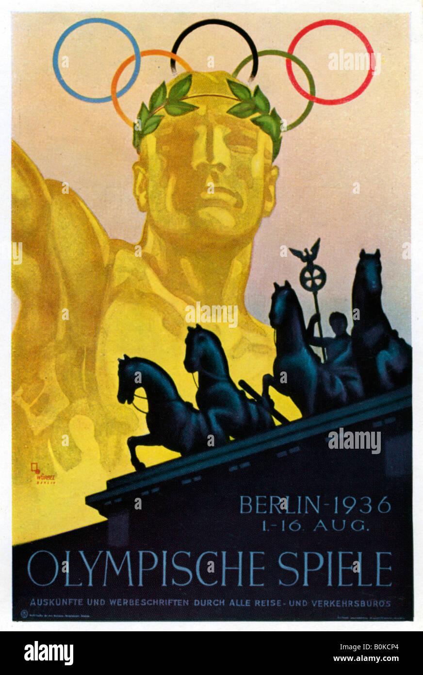 Affiche pour les Jeux Olympiques de 1936, Berlin, 1936. Artiste : Inconnu Banque D'Images