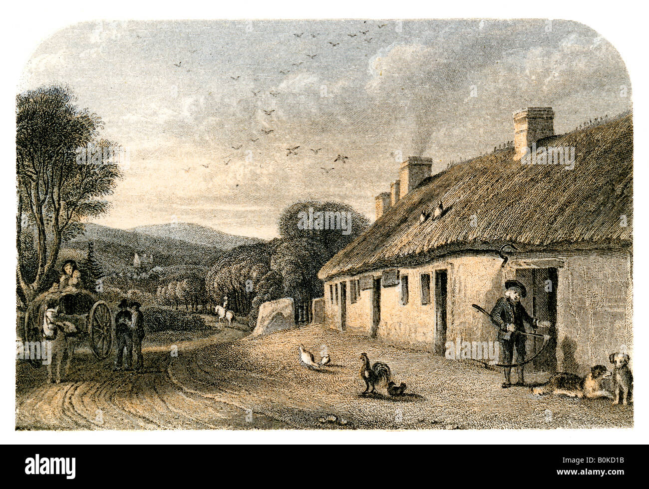 La naissance de Robert Burns, Alloway, South Ayrshire, Ecosse. Artiste : Inconnu Banque D'Images