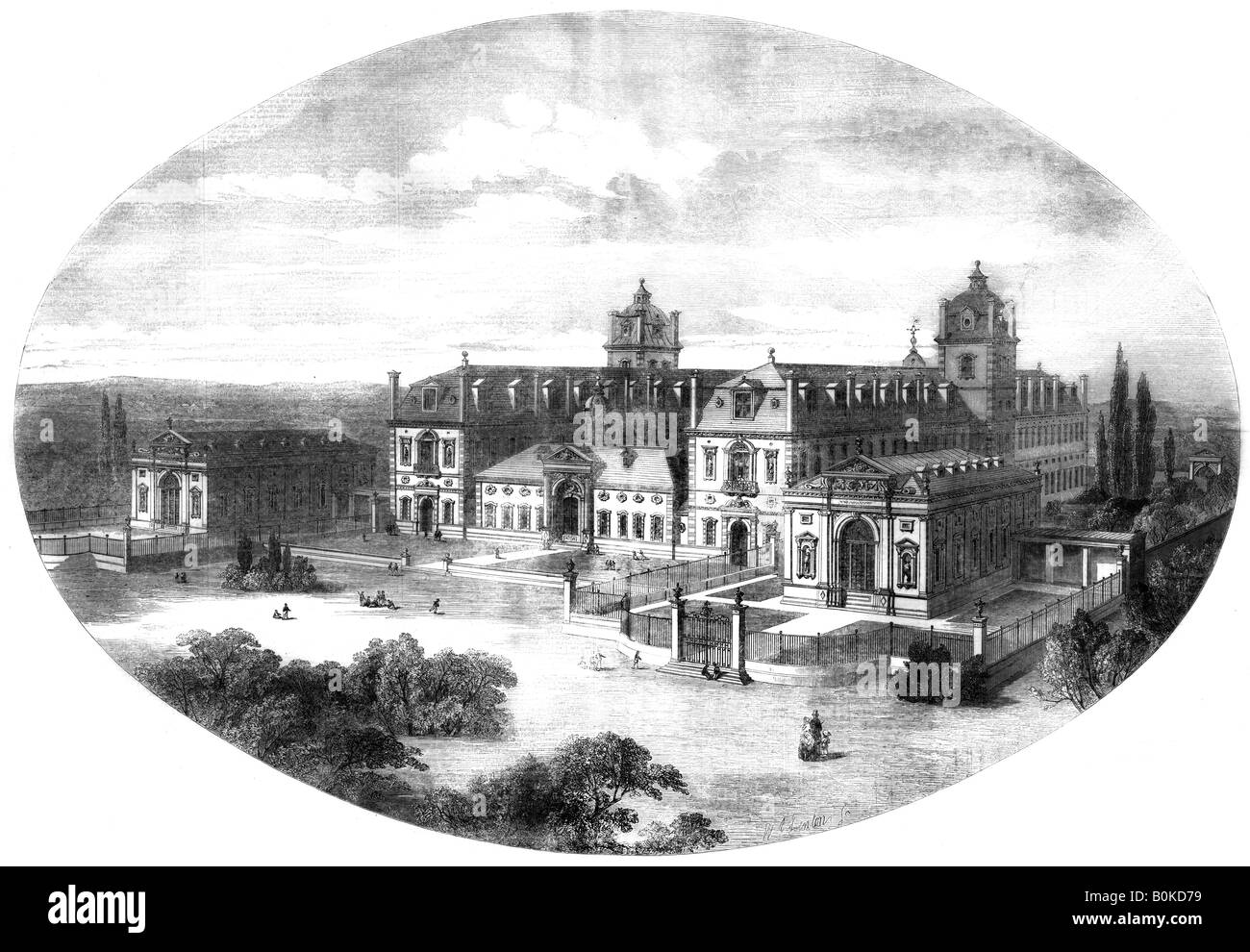 Wellington College, dans le Berkshire, 1855. Artiste : Inconnu Banque D'Images