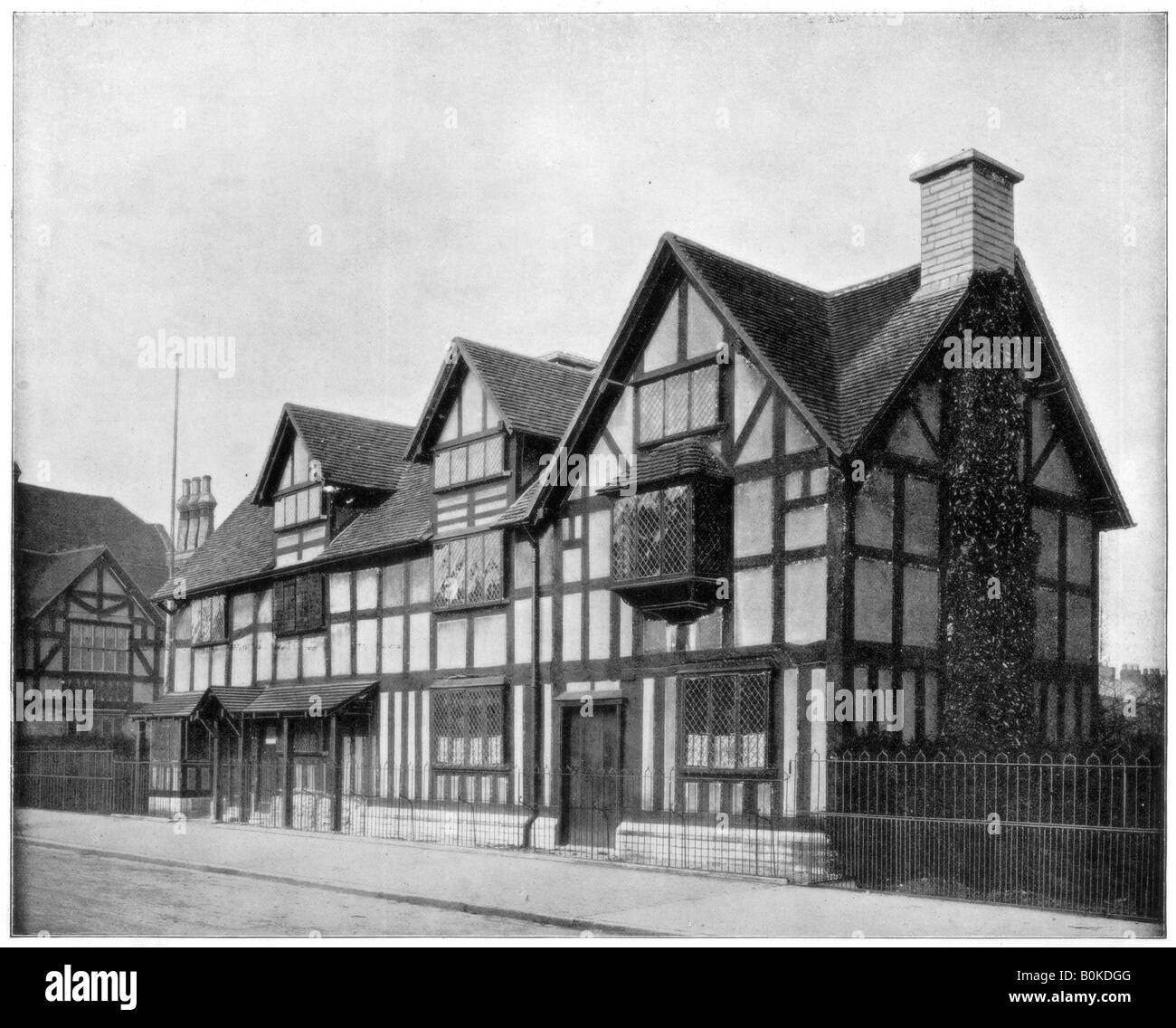 La maison de William Shakespeare, Stratford-upon-Avon, Warwickshire, fin du xixe siècle. Artiste : John L Stoddard Banque D'Images