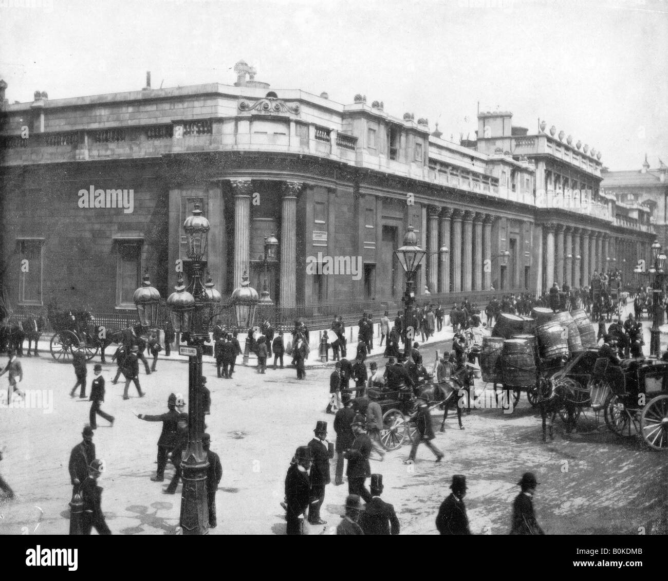 La Banque d'Angleterre, Londres, fin du 19e siècle.Artiste : John L Stoddard Banque D'Images