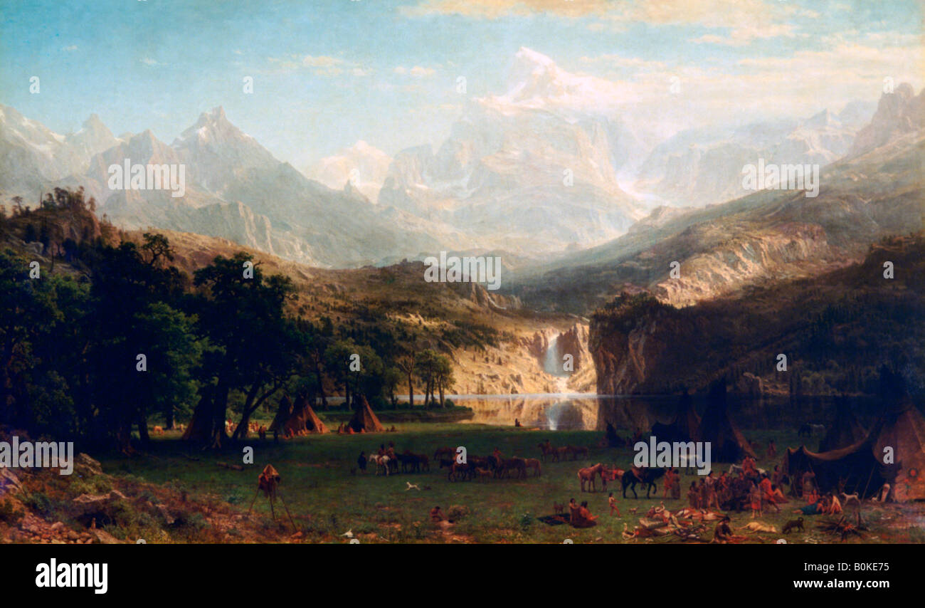 'Les montagnes Rocheuses, Lander's Peak', 1863. Artiste : Albert Bierstadt Banque D'Images