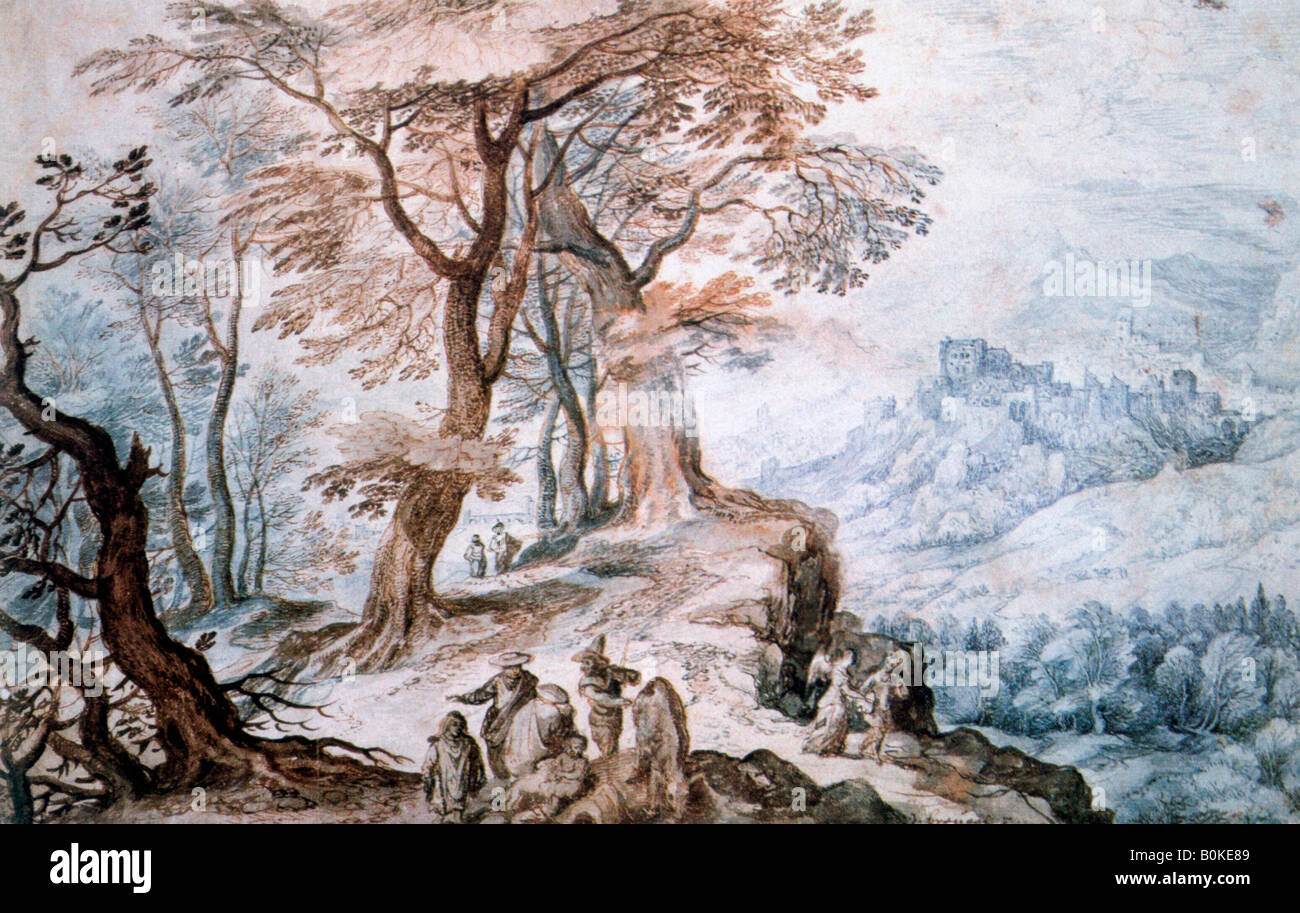 Passage par 'Paysage', c1588-1625. Artiste : Jan Brueghel l'ancien Banque D'Images
