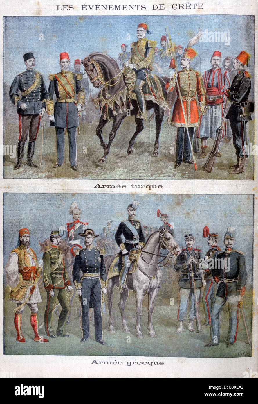 L'uniforme de l'armée turque et grecque, 1897. Artiste : Henri Meyer Banque D'Images