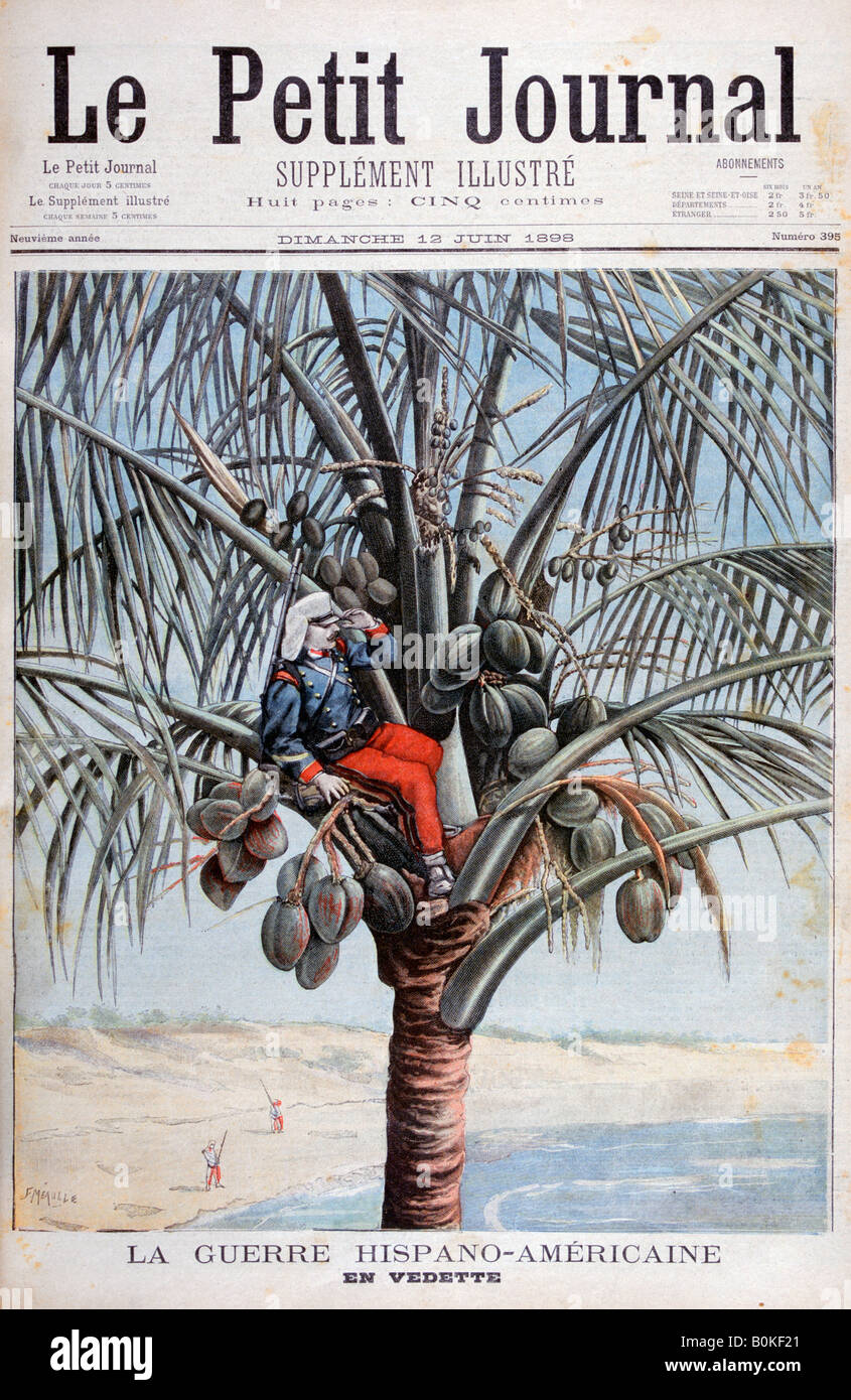 Spanish Lookout, Guerre hispano-américaine, 1898. Artiste : F Meaulle Banque D'Images