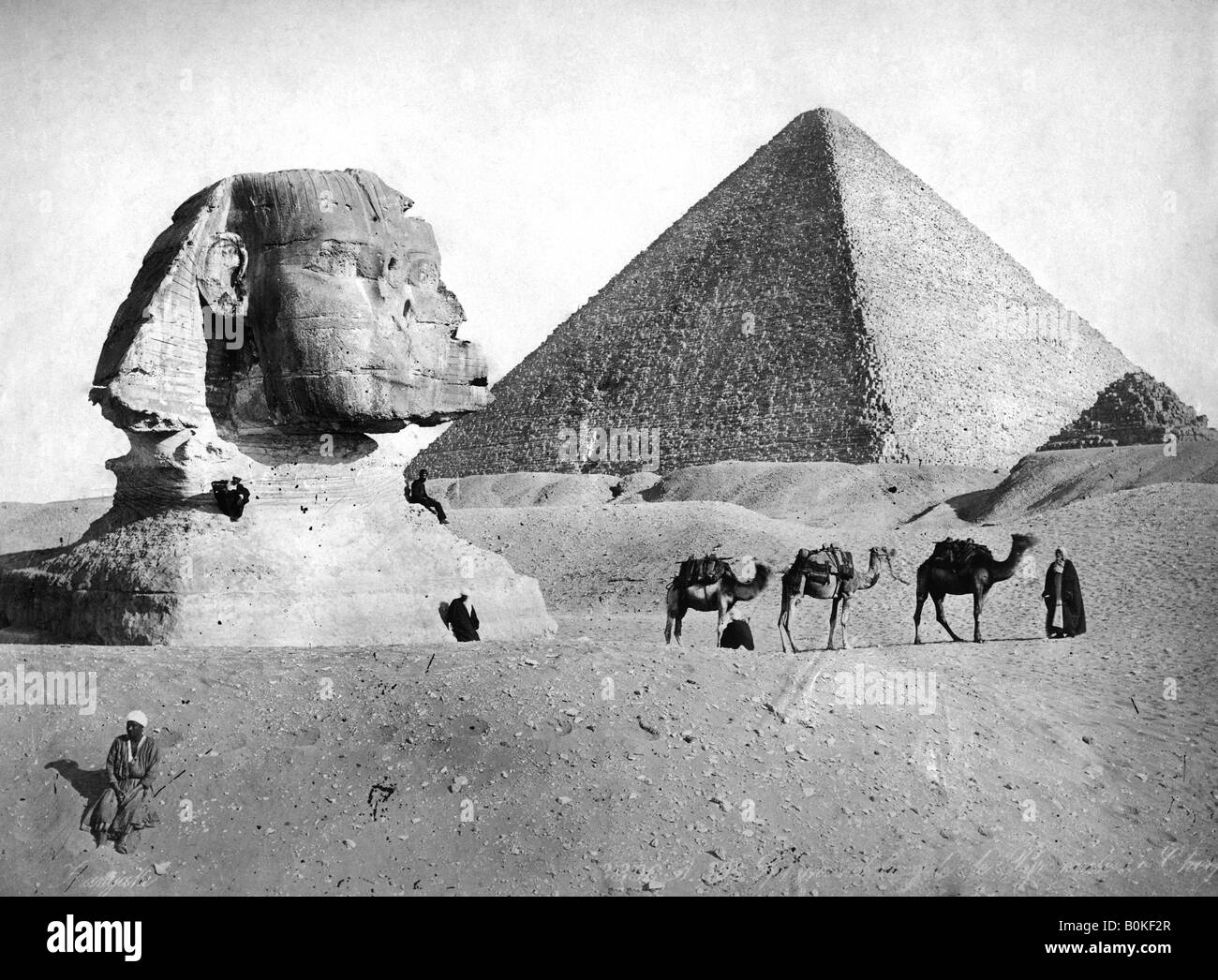 Le Sphinx et pyramide de Gizeh, Egypte, c1882. Artiste : Inconnu Banque D'Images