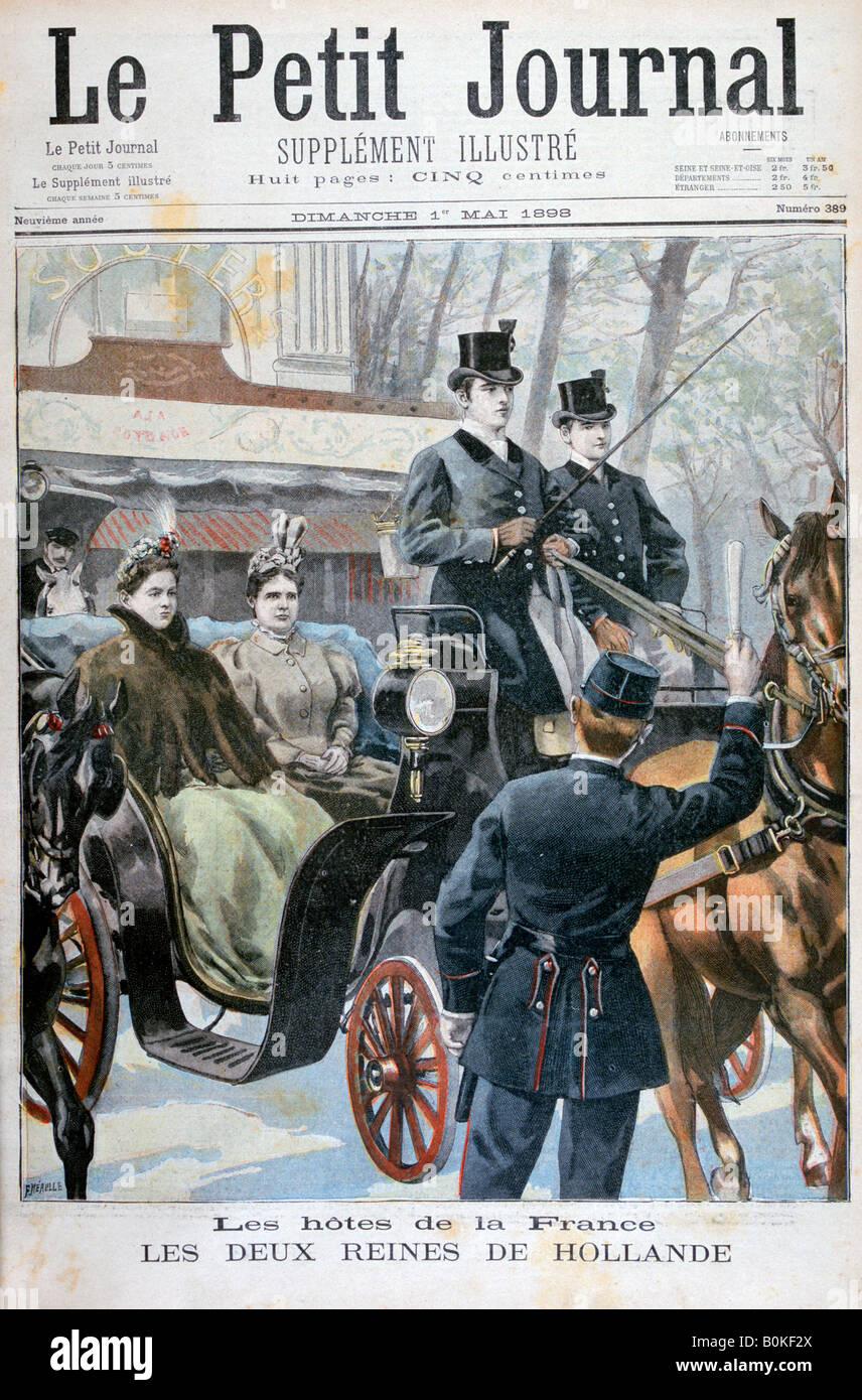 Les deux reines de la Hollande en visite à Paris, France, 1898. Artiste : F Meaulle Banque D'Images