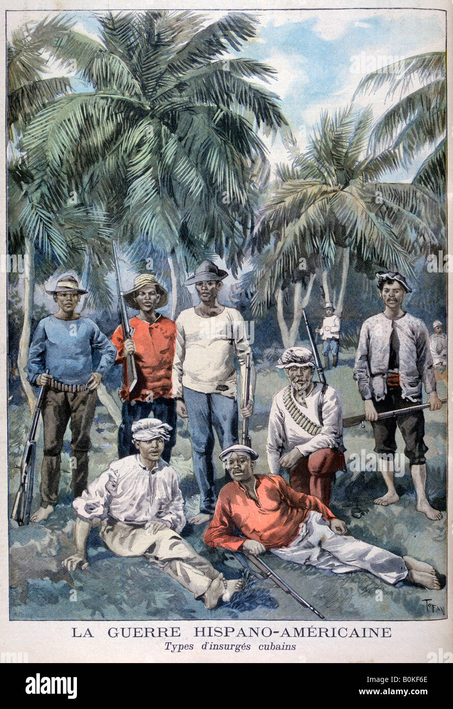 Les insurgés cubains pendant la guerre hispano-américaine, 1898. Artiste : F Meaulle Banque D'Images