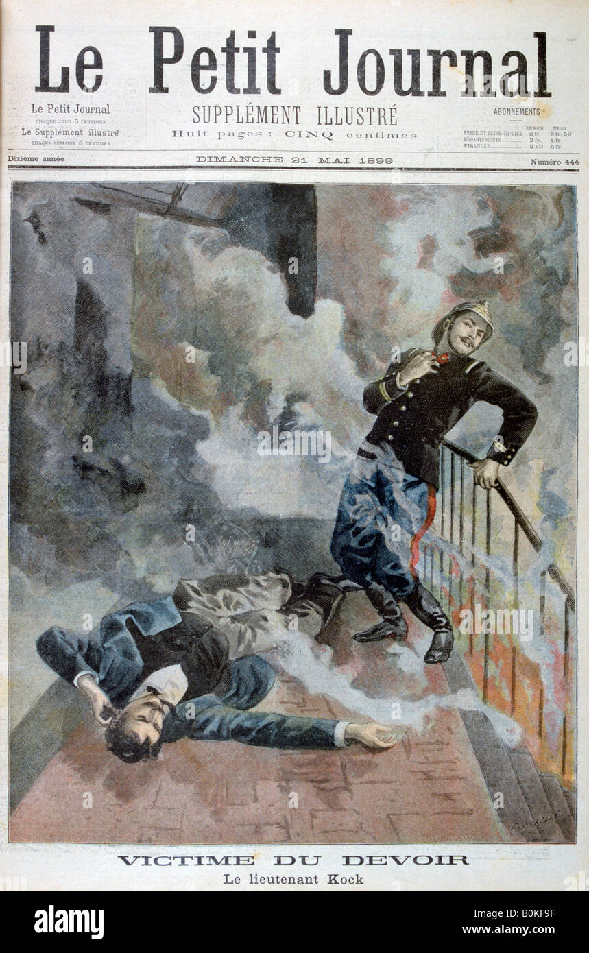 Le Lieutenant Kock, victime de son devoir, 1899. Artiste : F Meaulle Banque D'Images