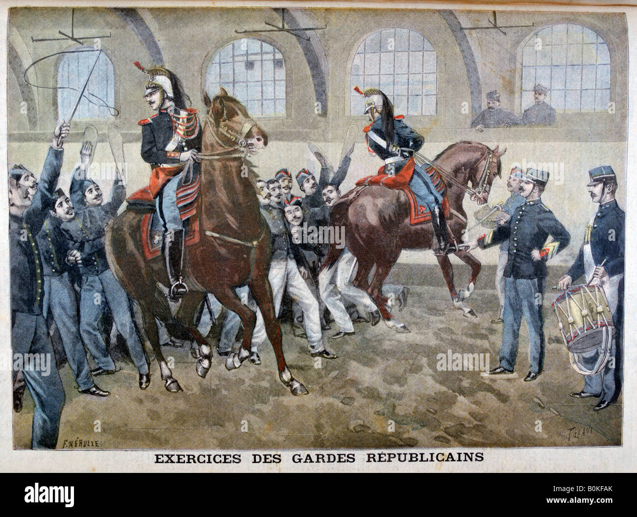 La Garde républicaine française, 1899. Artiste : F Meaulle Banque D'Images